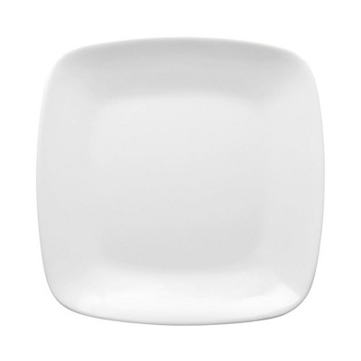 Smarty Had A Party 7.25" Solid White Flat Rounded Square Disposable Plastic Appetizer/salad