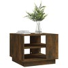 vidaXL Smoked Oak Engineered Wood Coffee Table - Modern Square Central Living Room Table with Shelf Storage, Brown - 21.7" x 21.7" x 16.9" - 3 of 4