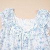 Amaryllis Women’s Ruffle Sleeve Back Bow Textured Woven Top Square Neckline Feminine Fit Soft Lightweight Blouse - 4 of 4