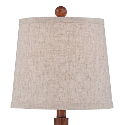 Fraiser 23.5" Brown Faux Wood Mid-Century Modern Table Lamps Set