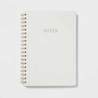 96 Sheet College Ruled Journal 7"x10" Spiral Cream Linen - Threshold™