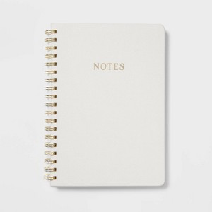 96 Sheet College Ruled Journal 7"x10" Spiral Cream Linen - Threshold™ - 1 of 3