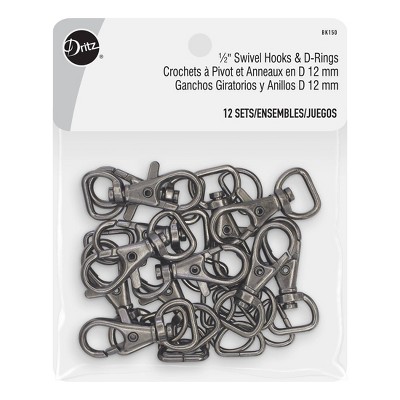 Dritz Swivel Hooks, 12 PC Gunmetal