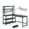 Tribesigns 55.11" Computer Desk with Wireless Charging 5 Storage Shelves, Office Desk Study Table Writing Desk with Hutch for Home Office - 2 of 4