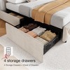 Full/QUEEN/King Size Bed Frame with 4 Drawers and Headboard Tufted Design Linen Upholstered Platform Bed Frame No Box Spring Need - 3 of 4