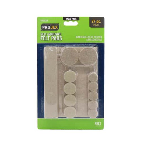 Projex Felt Self Adhesive Surface Pad Brown Round 6 In. W 27 Pk : Target