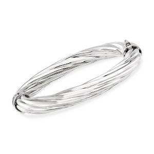 Ross-Simons Italian Sterling Silver Twisted Oval Bangle Bracelet - 1 of 4