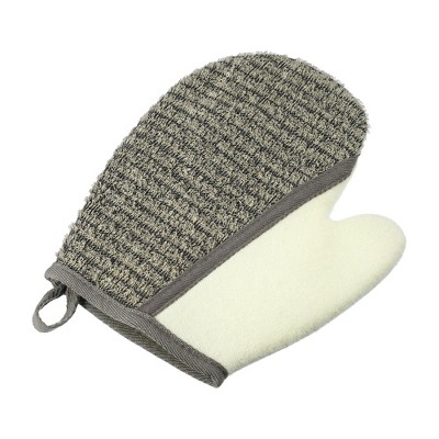 Unique Bargains Bathroom Shower Gloves 8.66"x7.09" Gray White 1 Pc