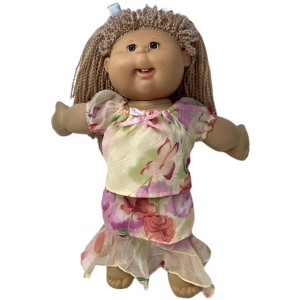 Doll Clothes Superstore Handmade Chiffon Flower Print Skirt and Blouse for 15 - 16 Inch Cabbage Patch Kid Dolls - 1 of 4