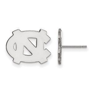 Black Bow Jewelry 14k White Gold North Carolina Tar Heels NCAA Post Earrings - 1 of 3