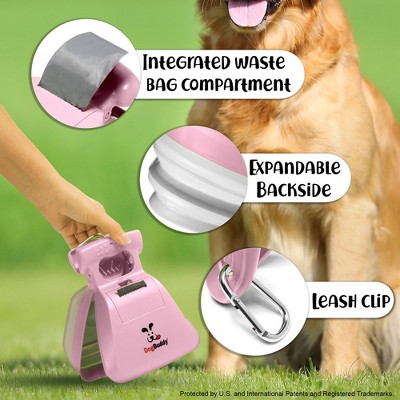 DogBuddy Medium Pink Portable Pooper Scooper with Leash Clip