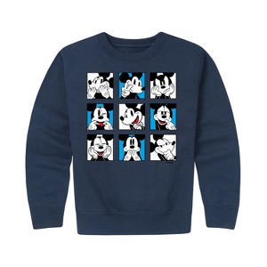 Boys' - Disney - Mickey Grid Graphic Long Sleeve Fleece Sweatshirt - 1 of 4