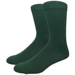 Solid Color Crew Cotton Dress Socks  from the Sock Panda (Men's Sizes, Adult Large) - 1 of 3