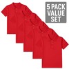 Boys Polo Shirts 5-Pack – Short Sleeve Cotton Uniform Shirts for School, Casual & Daily Wear - 4 of 4