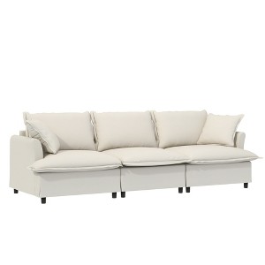 SKRAN 94*35" 3 Seater Chenille Cloud Couch,Wide Seat with Throw Pillows,Upholstered Indoor Furniture for Living Room,Bedroom,Apartment - 1 of 4