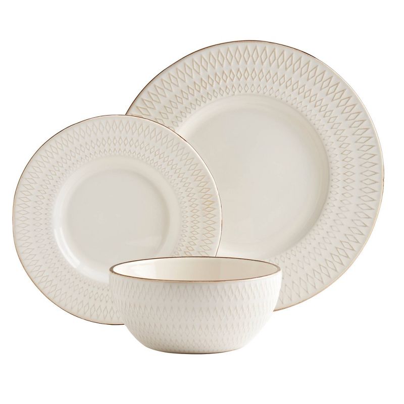 12pc Stoneware Taylor Dinnerware Set White - Tabletops Gallery, 2 of 11