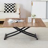 Vynxaria Folding Tables - Modern Minimalist Adjustable Height Table with 0.8-Inch MFC Top and Black Metal Legs, Brown - 2 of 4