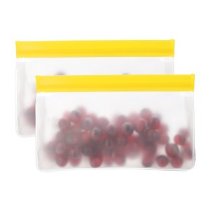 Unique Bargains Reusable Leakproof Zip PEVA Freezer Food Storage Bags 2 Pcs - 1 of 4