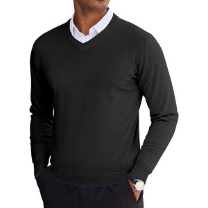 COOFANDY Men's V Neck Sweater Lightweight Knitted Pullover Sweaters - 1 of 4