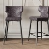 Modern PU Leather Height Bar Stool With Backrest Set of 2,With Sturdy Iron Legs,Modern Stool Bar,Height Counter Stool-Cuddlewood - 2 of 4