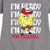 - SpongeBob SquarePants - Ready For Baseball Graphic Short Sleeve Fleece Dress - 2 of 4