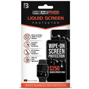 BREAK FREE Liquid Glass Screen Protector with $250 Coverage for All Phones Tablets and Smart Watches - 1 of 4