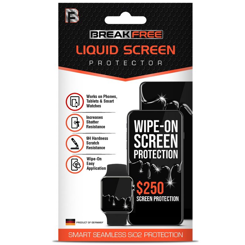 BREAK FREE Liquid Glass Screen Protector with $250 Coverage for All Phones Tablets and Smart Watches, 1 of 6
