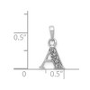 Black Bow Jewelry The Chloe Mini Diamond Accent Initial A Pendant in 14k White Gold - 2 of 4