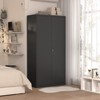 TIRAMISUBEST Metal Wardrobe Cabinet - Mobile Storage with Locking Wheels & Adjustable Shelf | Space-Saving Closet Organizer for Bedroom - 2 of 4