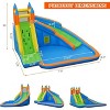 Costzon Inflatable Water Slide, Giant Bouncy Park for Kids with 480W Blower, Climbing, Splash Pool, 2-Pcs Water Slides for Backyard Fun - 2 of 4