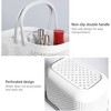 Aoibox Plastic Organizer Storage Basket with Handles, Shower Caddy for Bathroom and Kitchen, Rattan Design, White - 2 of 4