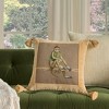 Mina Victory Vintage Red Hat Monkey 19" x 19" Taupe Indoor Throw Pillow - 2 of 4