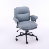 TinyHomie Ergonomic White Leather Office Chair with 360 Swivel, Adjustable Height, Reclining Backrest, Breathable Seat, Easy Assembly - 2 of 4