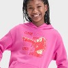 Girls' Bob Marley Oversized Fleece Hoodie - Pink - 2 of 4