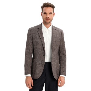 Clearlove Men's Sport Coats Blazers Linen Suit Jacket One Button Casual Blazer - 1 of 4