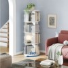 4-Tier Rotating Corner Bookshelf Tower, 360° Spinning Vertical Bookcase Storage Rack for Small Spaces - 4 of 4