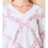 Women's FLORAL BOW VNECK SWEATER - Mainstrip - 3 of 4