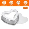 Unique Bargains Aluminum Nonstick Heart Shaped Removable Bottom Cake Pan 2 Pcs - 3 of 4
