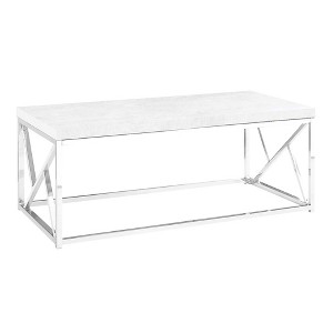 Monarch Specialties Coffee Table Accent Cocktail Rectangular Living Room 48"L Grey Laminate Chrome Metal Contemporary Modern - 1 of 4