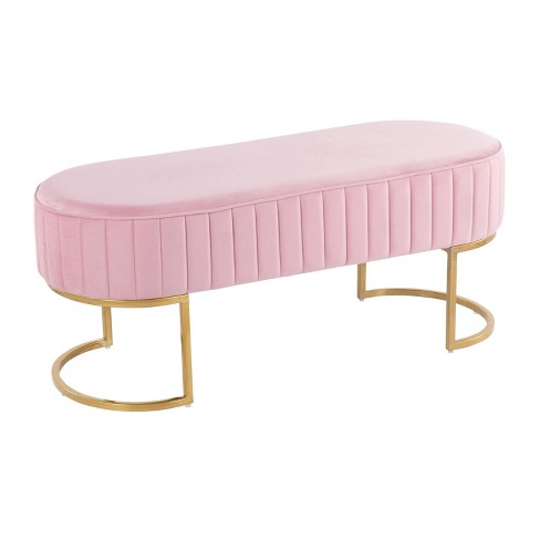 : Glam Gold/pink Demi Target Lumisource - Pleated Bench 41\