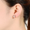 Guili Sterling Silver Geometric Stud Earrings with Cubic Zirconia – A Sleek and Modern Design That Blends Minimalist Elegance with Timeless Sparkle - 2 of 3