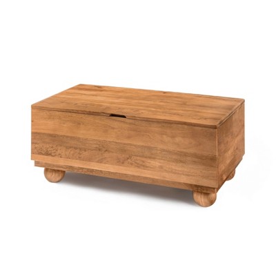 MH London Flintoff Rectangle Solid Wood Coffee Table with Storage For Living Room