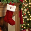 Personalization Mall Velvet 19" Embroidered Initial Stocking, Burgundy - 2 of 4