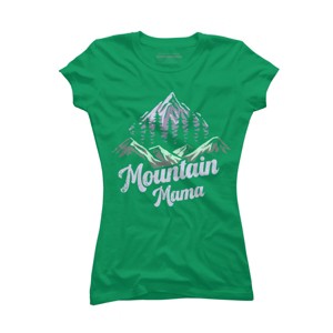 Junior's Design By Humans Mountain Mama Camping Adventure Mom By Flowerr T-Shirt - 1 of 2