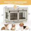 47" Dog Furniture Crate, Large Furniture Style Dog Crate w/ 2 Storage Draws & Removable Divider & Triple Door Design - 2 of 4