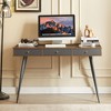 Mid Century Modern Writing Desk with Drawers, Multifunctional Home Office Computer Desk - 2 of 4