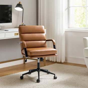 Gregor 360-degree swivel Task Leather Chair  with Tilt Lock and Center Tilt for office | Hulala Home