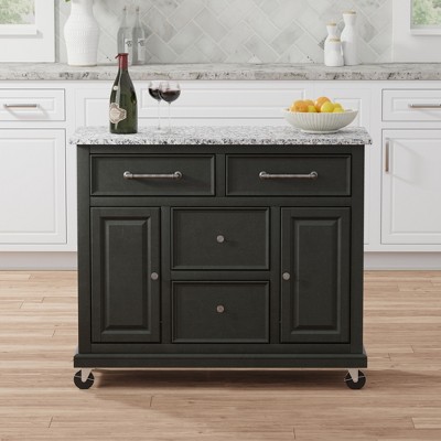 Glenwillow Home Kitchen Cart with Locking Casters - No-Tool Assembly