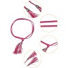 Allegra K Women WP75 Tassels Beaded Braided Skinny PU Waist Belt 1 Pc - 2 of 4