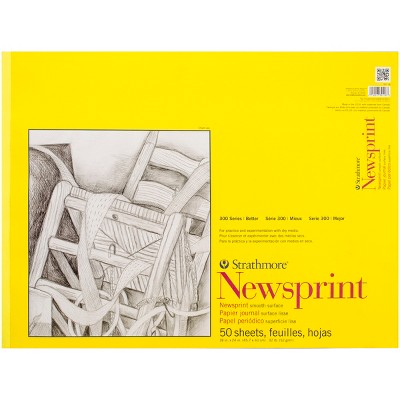 Photo 1 of Strathmore Smooth Newsprint Paper Pad 18"X24"-50 Sheets
